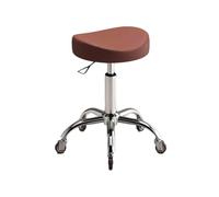 FXLUHAY Sedia a sella, sgabello girevole regolabile in altezza 40~58 cm, base in metallo resistente, sedia ergonomica for stilisti dentali e tatuatori(Light Pink)