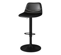 FXLUHAY Sedia da bar girevole, sgabello da bar for isola da cucina, con schienale in pelle, poggiapiedi in acciaio al carbonio, regolabile 57~78 cm