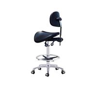 FXLUHAY Sedia girevole con schienale a sella e due opzioni di inclinazione, sedia a sella con seduta divisa for clinica, ospedale, farmacia, medicina, estetica(A2,52~70CM)