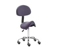 FXLUHAY Sedia girevole con sgabello idraulico e supporto for la schiena, ruote, sedia regolabile con sollevamento a gas for clinica, parrucchiere, laboratorio, cucina, ufficio domestico(Purple)
