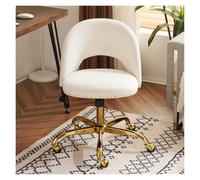 FXLUHAY Sedia girevole da scrivania in velluto, sedia da toeletta comoda con altezza, graziosa sedia da ufficio for ufficio a casa, stanza del trucco(Pure White)