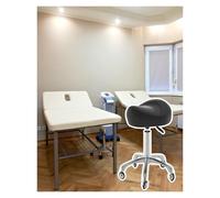 FXLUHAY Sedia girevole for massaggi Saddle Chair, sgabello da ufficio regolabile in altezza, parrucchiere e tecnico delle unghie(Black)