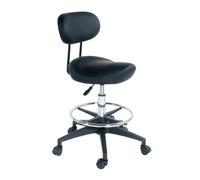 FXLUHAY Sedia sgabello a sella con schienale, girevole a 360°, altezza regolabile, design girevole for cliniche mediche, ospedali, laboratori e studi, ideale(A3)