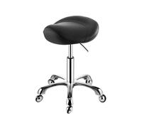 FXLUHAY Sedia sgabello a sella, sgabello ergonomico con ruote, altezza e cuscino morbido e confortevole for casa, ufficio, salone, negozio(Black)