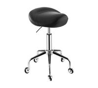 FXLUHAY Sedia sgabello con altezza regolabile for cliniche di massaggi, bar, centri benessere e saloni - Sedia da ufficio girevole a 360°(Black)