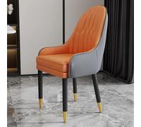 FXLUHAY Sedie da pranzo in ecopelle - Sedie laterali moderne imbottite della metà del secolo for cucina e soggiorno(Gray+Orange)