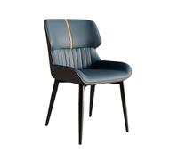 FXLUHAY Sedie da pranzo, sedie laterali moderne imbottite della metà del secolo con schienale curvo e gambe in metallo for cucina e soggiorno(Blue,Set of 1)