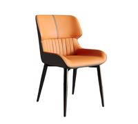 FXLUHAY Sedie da pranzo, sedie laterali moderne imbottite della metà del secolo con schienale curvo e gambe in metallo for cucina e soggiorno(Orange,Set of 1)