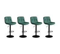 FXLUHAY Set di 4 sgabelli da bar girevoli a 360°, sedie da bar in pelle con poggiapiedi e schienale, sgabelli da bar regolabili in altezza(Green)