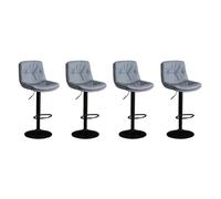 FXLUHAY Set di 4 sgabelli da bar girevoli a 360°, sedie da bar in pelle con poggiapiedi e schienale, sgabelli da bar regolabili in altezza(Grey1)