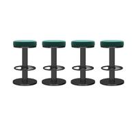FXLUHAY Set di 4 sgabelli da bar, sgabelli da bar girevoli a 360° in velluto con poggiapiedi, sedie da bar regolabili in altezza for cucina, isola, bistrot(Green,Height 45-60CM)