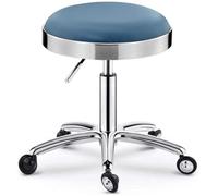 FXLUHAY Sgabelli con rotelle Sgabello su ruote Sgabello da laboratorio con sedile in pelle sintetica PU, altezza regolabile 45-55 cm, peso supportato 160 kg