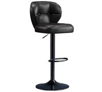 FXLUHAY Sgabelli da bar girevoli regolabili - Altezza bancone, schienale, design imbottito senza braccioli for isola cucina, imbottito for il massimo comfort(Nero,A)