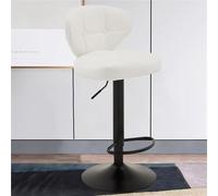 FXLUHAY Sgabelli da bar girevoli regolabili - Altezza bancone, schienale, design imbottito senza braccioli for isola cucina, imbottito for il massimo comfort(White,A)