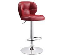 FXLUHAY Sgabelli da bar girevoli regolabili - Altezza bancone, schienale, design imbottito senza braccioli for isola cucina, imbottito for il massimo comfort(Red,B)