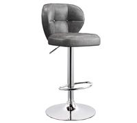 FXLUHAY Sgabelli da bar girevoli regolabili - Altezza bancone, schienale, design imbottito senza braccioli for isola cucina, imbottito for il massimo comfort(Grey,B)