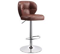 FXLUHAY Sgabelli da bar girevoli regolabili - Altezza bancone, schienale, design imbottito senza braccioli for isola cucina, imbottito for il massimo comfort(Brown,B)