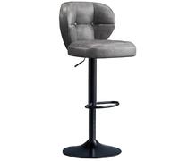 FXLUHAY Sgabelli da bar girevoli regolabili - Altezza bancone, schienale, design imbottito senza braccioli for isola cucina, imbottito for il massimo comfort(Grey,A)