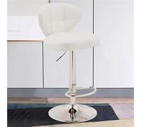 FXLUHAY Sgabelli da bar girevoli regolabili - Altezza bancone, schienale, design imbottito senza braccioli for isola cucina, imbottito for il massimo comfort(White,B)