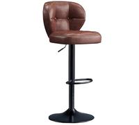 FXLUHAY Sgabelli da bar girevoli regolabili - Altezza bancone, schienale, design imbottito senza braccioli for isola cucina, imbottito for il massimo comfort(Brown,A)