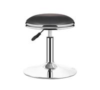 FXLUHAY Sgabello a sella con 5 ruote, senza schienale, cuscino in pelle, sedia idraulica for spa, salone, studio medico, tatuaggio(B Round Bottom Black)