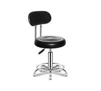 FXLUHAY Sgabello a sella con 5 ruote, senza schienale, cuscino in pelle, sedia idraulica for spa, salone, studio medico, tatuaggio(A Foot Nail Backrest)