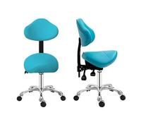 FXLUHAY Sgabello a sella con inclinazione regolabile, sgabello da ufficio a forma di sella, sgabello da salone alto 21" ~ 26" for toelettatura cani da terapista(Green)