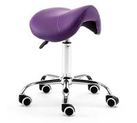 FXLUHAY Sgabello a sella con sedile rotolante, moderna sedia girevole for spa e massaggi, comoda sedia for postura for bellezza e benessere(Purple)