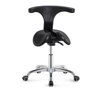 FXLUHAY Sgabello a sella con supporto for la schiena, pelle PU, altezza regolabile, ideale for studio dentistico, laboratorio, salone, uso domestico