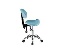 FXLUHAY Sgabello a sella con supporto for la schiena, ruote idrauliche, sedia da salone, sgabello girevole regolabile, sedia a sella for igienista dentale, colori personalizzati(Blue)