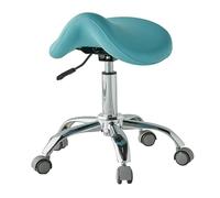 FXLUHAY Sgabello a sella ergonomico regolabile con ruote idrauliche, sgabello professionale con rotelle for comfort e supporto in ambienti medici e dentistici(Blue)