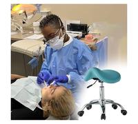 FXLUHAY Sgabello a sella for clinica odontoiatrica, sedia a sella girevole a 360°, sgabello da 19"~25" su ruote, carrello for salone di bellezza, bar for tatuaggi e nail art(Blue)