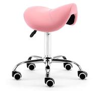 FXLUHAY Sgabello a sella idraulico, sedile girevole for salone e spa, comoda poltrona di bellezza for un sano supporto for la schiena(Pink)