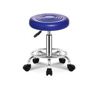 FXLUHAY Sgabello a sella, regolabile con 5 ruote | Sedia idraulica con cuscino in pelle senza schienale for spa, salone, studio medico, tatuaggi, casa(Blue)