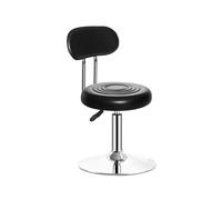 FXLUHAY Sgabello a sella, regolabile con 5 ruote | Sedia idraulica con cuscino in pelle senza schienale for spa, salone, studio medico, tatuaggi, casa(A Round Bottom Backrest)