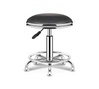 FXLUHAY Sgabello a sella, regolabile con 5 ruote | Sedia idraulica con cuscino in pelle senza schienale for spa, salone, studio medico, tatuaggi, casa(Black)