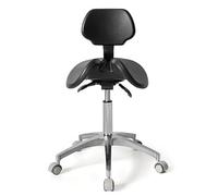 FXLUHAY Sgabello a sella regolabile for laboratorio odontoiatrico, salone, studio di massaggi, ufficio - Design ergonomico, schienale alto, facile regolazione dell'altezza