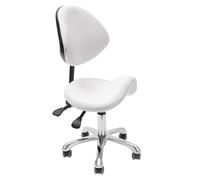 FXLUHAY Sgabello a Sella Regolabile, Sedia Girevole con Schienale e 5 Ruote, Sgabello ergonomico con Ruote for Clinica Odontoiatrica, Ufficio, Barbiere