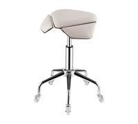 FXLUHAY Sgabello a sella, sedia a sella, sgabello ergonomico girevole a 360°, altezza regolabile e cuscino morbido e confortevole for casa, ufficio, salone, negozio(White)