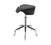 FXLUHAY Sgabello a sella, sedia a sella, sgabello ergonomico girevole a 360°, altezza regolabile e cuscino morbido e confortevole for casa, ufficio, salone, negozio(Black)