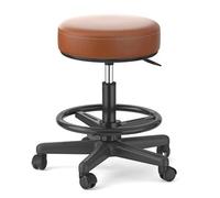 FXLUHAY Sgabello a sella - Sedia con rotelle girevole regolabile for estetisti, centri benessere, saloni di massaggi, cliniche e ufficio - Design idraulico ergonomico(B2)
