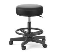 FXLUHAY Sgabello a sella - Sedia con rotelle girevole regolabile for estetisti, centri benessere, saloni di massaggi, cliniche e ufficio - Design idraulico ergonomico(B3)