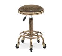 FXLUHAY Sgabello a sella - Sgabello girevole regolabile con rotazione a 360° e 5 ruote, altezza 19,7-25,2 pollici, ideale for ufficio domestico, salone, medicina, spa e disegno(Light Brown)