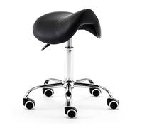 FXLUHAY Sgabello a sella su ruote, moderna sedia girevole for salone di bellezza for massaggi SPA, comoda sedia for l'equilibrio della bellezza for una salute ottimale(Black)
