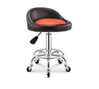 FXLUHAY Sgabello a sella su ruote - Sedia girevole con rotelle regolabile in altezza con schienale for cliniche di tatuaggi, massaggi, spa, manicure e odontoiatria