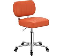 FXLUHAY Sgabello da bar girevole rotolante con supporto for la schiena e sgabello da bancone in pelle PU regolabile in altezza su ruote for pub, parrucchiere(A)