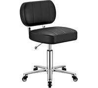 FXLUHAY Sgabello da bar girevole rotolante con supporto for la schiena e sgabello da bancone in pelle PU regolabile in altezza su ruote for pub, parrucchiere(B)