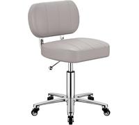 FXLUHAY Sgabello da bar girevole rotolante con supporto for la schiena e sgabello da bancone in pelle PU regolabile in altezza su ruote for pub, parrucchiere(D)