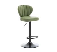 FXLUHAY Sgabello da bar regolabile in altezza, con base nera cotta, sgabelli da bar moderni girevoli con schienale, for cucina, bar, cena, pub(Light Green)