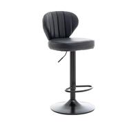 FXLUHAY Sgabello da bar regolabile in altezza, con base nera cotta, sgabelli da bar moderni girevoli con schienale, for cucina, bar, cena, pub(Black)